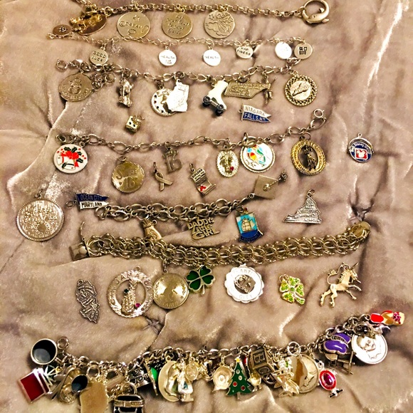 Sterling Silver 925 Charm Bracelet Lot with additional Charms. “NOT SCRAP”! - Picture 1 of 16